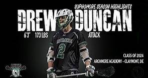 Drew Duncan Sophomore Highlights, Archmere Academy