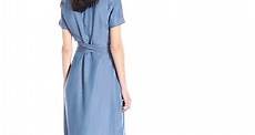 7 For All Mankind Women's Denim Wrap Dress, Clear Water Blue, Small