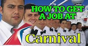 How to Get a Job Working on a Carnival Cruise Ship