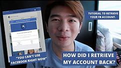 YOU CAN'T USE FACEBOOK RIGHT NOW || HOW TO FIX LOGIN PROBLEM? QUICK TUTORIAL ON RETRIEVING FB 2020