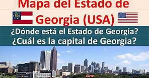 Mapa de Georgia Estados Unidos. Capital de Georgia USA. Donde esta Georgia USA. Georgia USA map