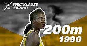 Merlene Ottey, 200m at Weltklasse Zürich in 1990