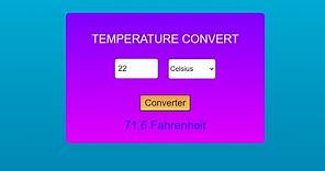 Temperature Converter Celsius To Fahrenheit | Celsius To Fahrenheit | Using Html | Css | Javascript