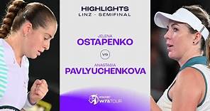 Jelena Ostapenko vs. Anastasia Pavlyuchenkova | 2024 Linz Semifinal | WTA Match Highlights