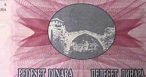 Money of Bosnia and Herzegovina - The 50 Dinara banknote from 1992