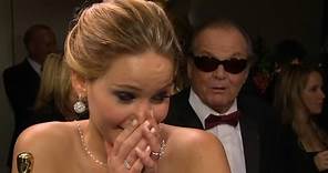Jennifer Lawrence Interrupted by Jack Nicholson at Oscars | Good Morning America | ABC News
