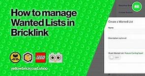 How To Manage Wanted Lists In Bricklink- LEGO Bricklink & Brick Beginners Owl Series