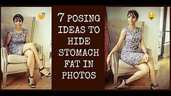 7 effective POSING IDEAS to HIDE STOMACH FAT in photos / Look Thinner Hacks