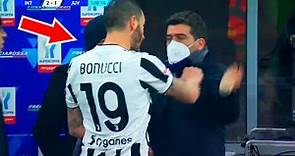 Leonardo Bonucci se Pelea tras el Gol de Alexis Sánchez en el minuto Final - Inter vs Juventus