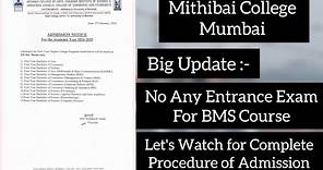 Mithibai College Mumbai | No Any Entrance Exam Fir BMS Course | Admission Process| #mithibaicollege