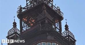 Blackpool Tower 'fire' was fluttering orange netting