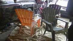 Lawn chairs using plastic paint from Lowes