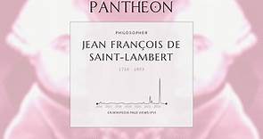 Jean François de Saint-Lambert Biography - French poet, philosopher and military officer