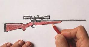 Как нарисовать Снайперскую винтовку поэтапно