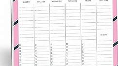 Weekly Planner Notepad by Kahootie Co- Daily Agenda and To-Do List, Large 8.5" x 11" Desk Pad, 50 Undated Pages For Work, School and Personal Organization (PINK)