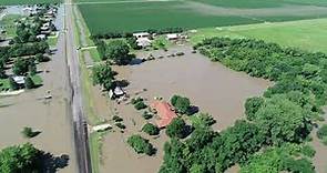 Drone Footage: Flooding on Wood River near Kearney, Nebraska