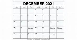 Printable December 2021 Calendar Templates with Holidays - Wiki Calendar