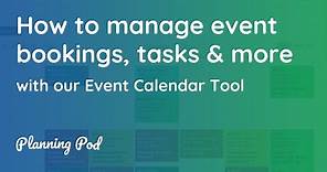 Event Calendar & Booking Calendar - How to manage event bookings, tasks, appointments - Planning Pod