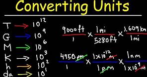 Converting Units With Conversion Factors - Metric System Review & Dimensional Analysis