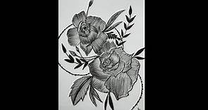 Rose drawing using charcoal pencil #5