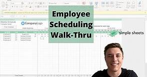Employee Scheduling Excel & Google Sheets Template Step-by-Step Video Tutorial by Simple Sheets