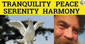 🔵 Peace Harmony Serenity Tranquility - Peaceful Harmonious Serene Tranquil - Meaning and Examples