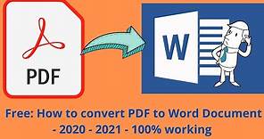 Windows 10: How to convert pdf to word (Free) - 2020 - 2021