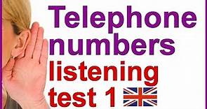 Telephone number listening practice in English