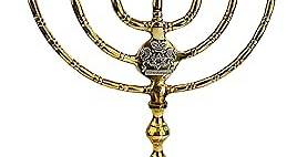 Brass, high 10",7 Branch, Menorah Candles, Menorah from Israel, The holy Land -Jerusalem