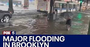 Major flooding in Brooklyn due to torrential rainfall