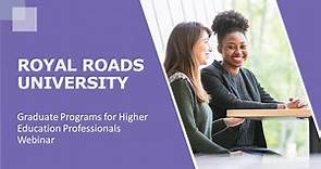 Graduate Programs for Higher Education Professionals - Webinar