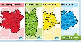 Provinces of Ireland Map Outline Display Posters