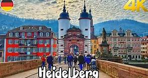 Heidelberg, Germany, Walking tour 4K - One of the Most Beautiful Cities in Germany