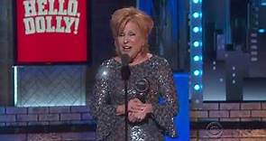 Bette Midler wins the Tony Award for Best Actress in a Musical for Hello, Dolly!