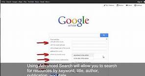 How to use Google Scholar for Academic Research