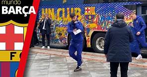 Llegada del Barça al hotel de concentración en Bilbao