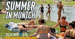 Swimming / Sunbathing in English Garden Munich/Englischer Garten Walking Tour (4K ASMR Travel Video)