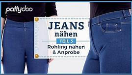 Jeans Anleitung Teil 3: Rohling zur Anprobe nähen & Hosenpassform beurteilen