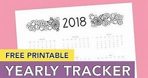Free Printable Calendar 2018 + Multiple Uses and Yearly Tracker