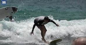 Denmark's Crown Prince Frederick surfs at Sydney's Palm Beach