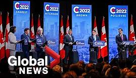 Conservative Party leadership candidates participate in 1st official English debate | FULL