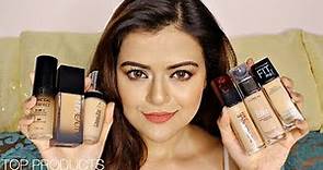 Top 6 Foundations For Indian Skin With Prices | Maybelline, Loreal, Huda Beauty & More | Review