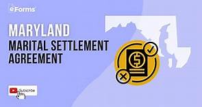 Maryland Marital Settlement Agreement - EXPLAINED