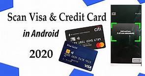 Scan Credit & Visa Card in Android