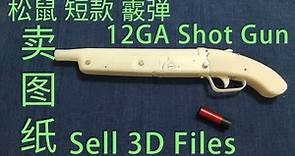 松鼠单管猎枪(卖图纸)短托亲测可用，12GA Shotgun 3D printed squirrel 视频编号#009 （除了本图纸作者以外 其他转卖本图纸者全家死于非命）