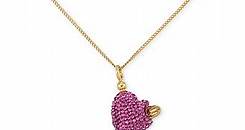 Simone I. Smith Pink Crystal Heart Lollipop Small Pendant Necklace in 18k Gold over Sterling Silver - Macy's