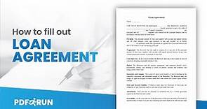 How to Fill Out Loan Agreement Online | PDFRun