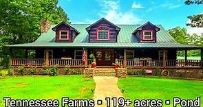 Tennessee Farmhouse For Sale | 119+ acres | Tennessee Acreage Log Cabins | Tennessee Land For Sale