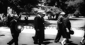 Joe DiMaggio and others at the funeral of Hollywood star Marilyn Monroe in Los An...HD Stock Footage