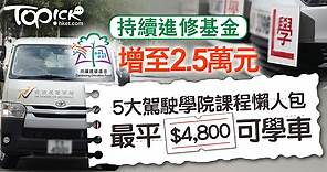 考車牌︱持續進修基金增至2.5萬元　5大駕駛學院課程最平$4,800可學車 - 香港經濟日報 - TOPick - 親子 - 休閒消費